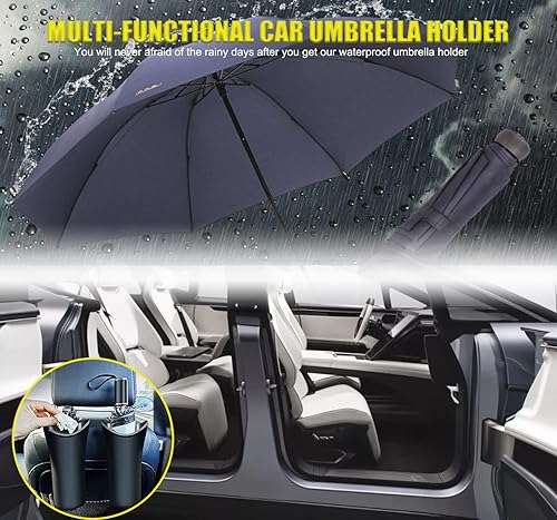 Miniatura 2 de Paraguas multifuncional para coche impermeable interior paraguas titular cubo - negro (paquete de 2)