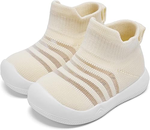 Eashi Zapatos antideslizantes para niños y niñas, transpirables, cálidos, elásticos, con suela de memoria, para proteger los dedos de los pies,