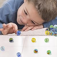 Vista 7 de Poplay - 50 hermosas canicas para jugar, varios colores (1 silbato gratis)