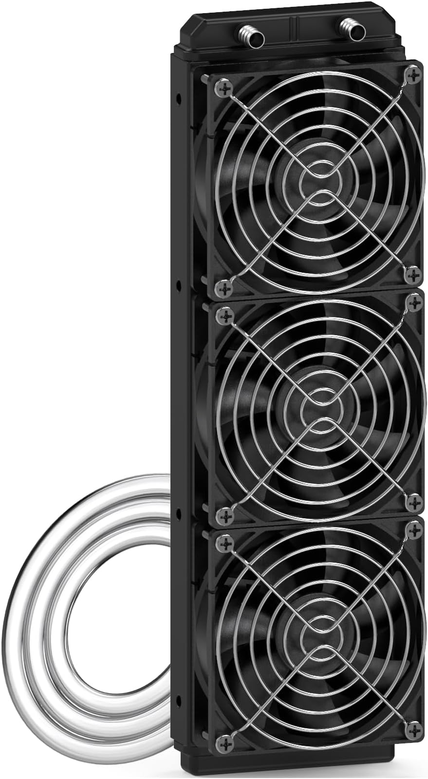 Clyxgs Water Cooling Radiator, 12 Pipe Aluminum Heat Exchanger Radiator with Fan for PC CPU Computer Water Cool System DC12V 360mm Black