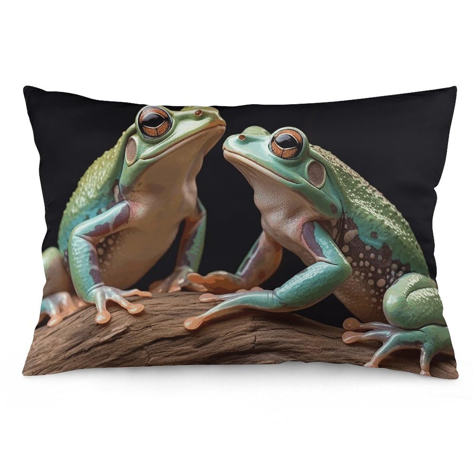 NTVOWPZO 2 Pack Decoration Throw Pillow Covers 12 "x20 Pillowcases Covers Two Frogs Pillowcases Modern Farmhouse Home Decor Sofa Cushions Covers for Couch Bed Living Room