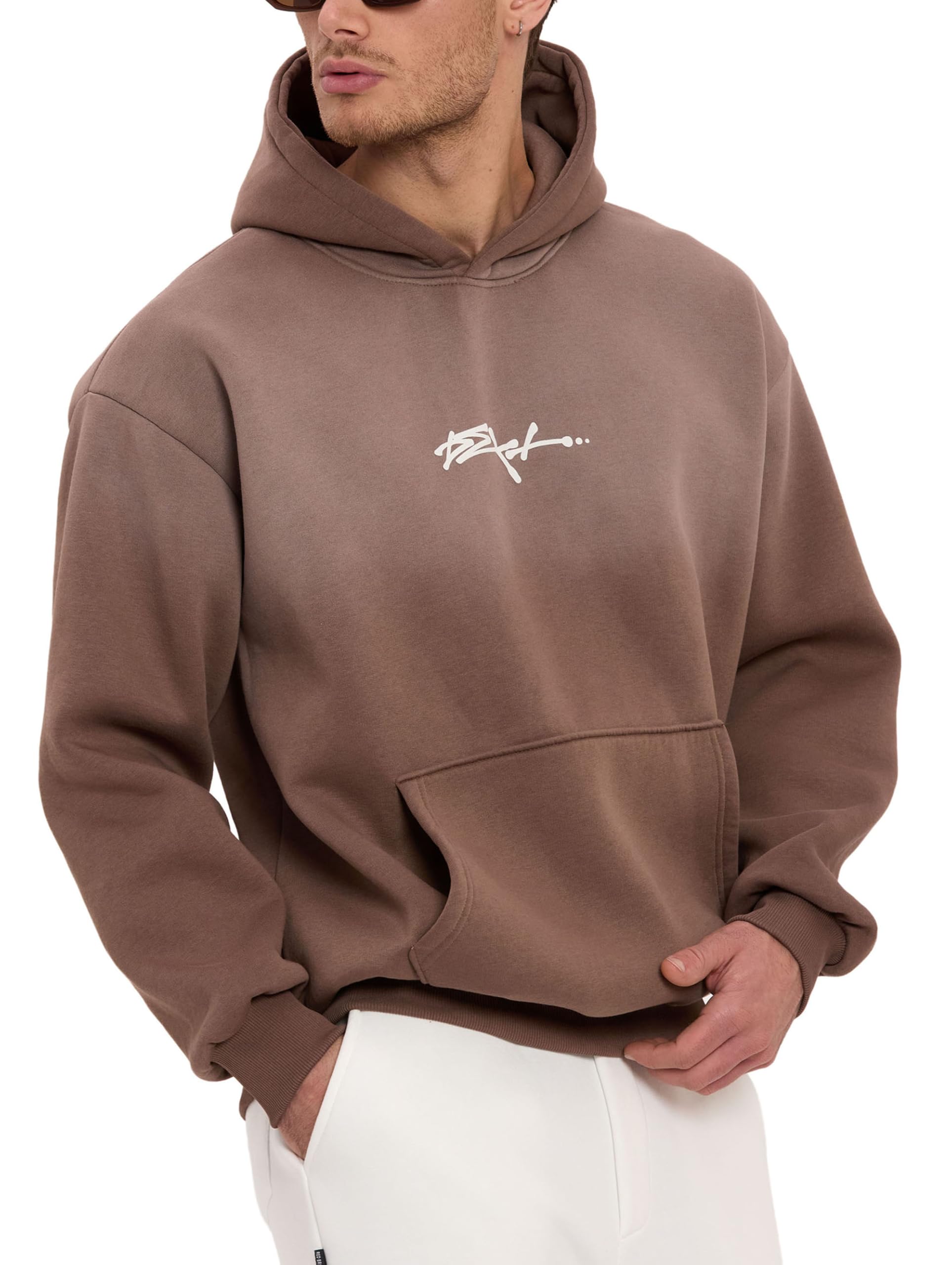 Redbridge by Spruce Oversize Felpa con cappuccio con stampa e tasca a marsupio, casual, felpa con cappuccio