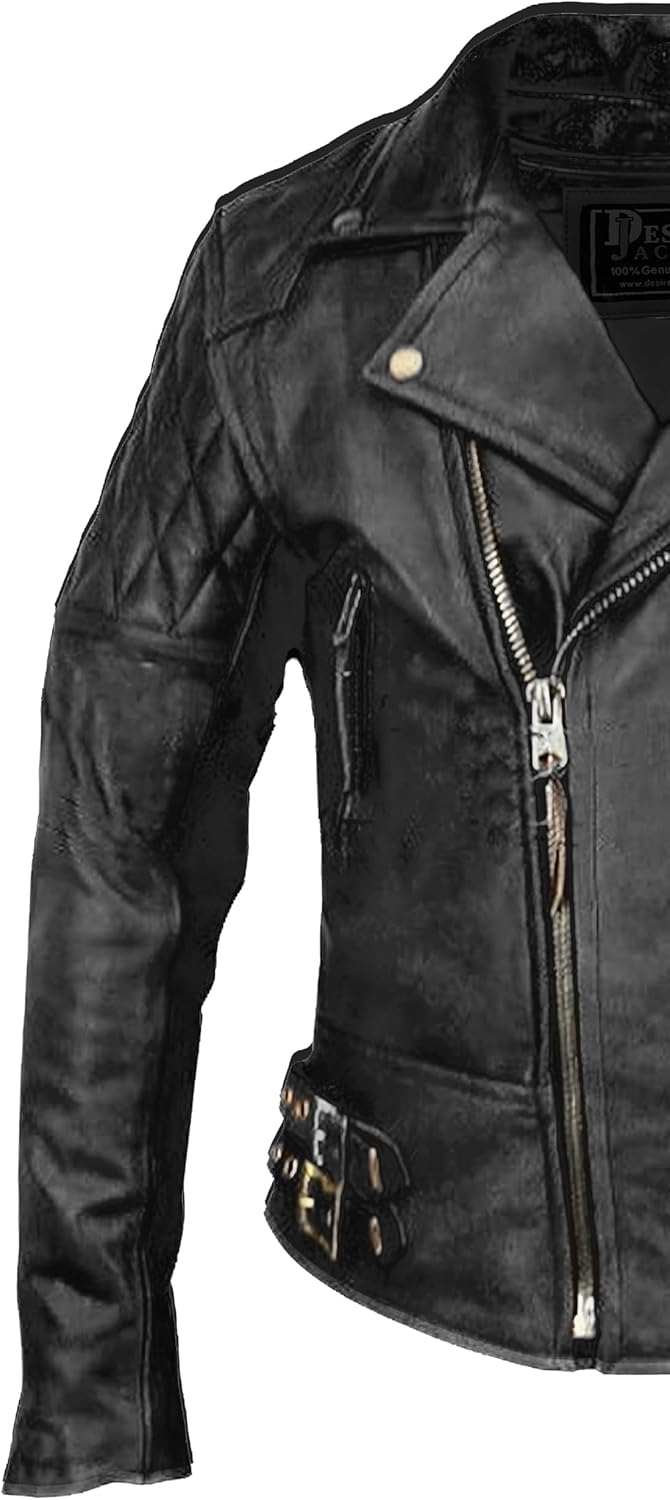 Men’s Leather Motorcycle Jacket Cafe Racer Classic Lapel Style Collar Lambskin Biker Brando Leather Jacket - Image 3