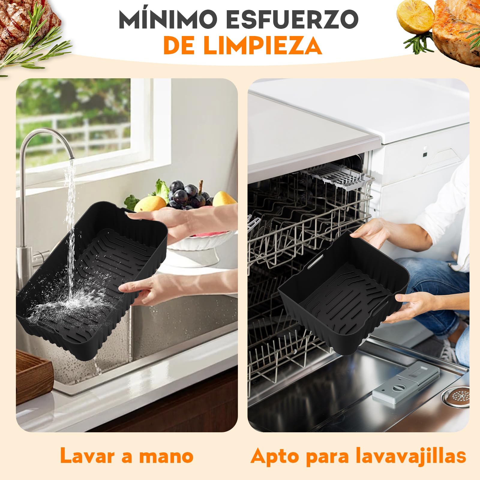 Molde Silicona Freidora de Aire para COSORI Dual Blaze TwinFry 10L,17 Piezas Reutilizable Accesorios Freidora de aire,para Air Fryer, Microondas, Horno Moldes de Silicona
