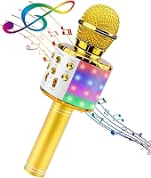 Vista 12 de BlueFire - Micrófono inalámbrico 4 en 1 para karaoke con luces LED, micrófono portátil para niños, grandes regalos y juguetes para niñas, niños