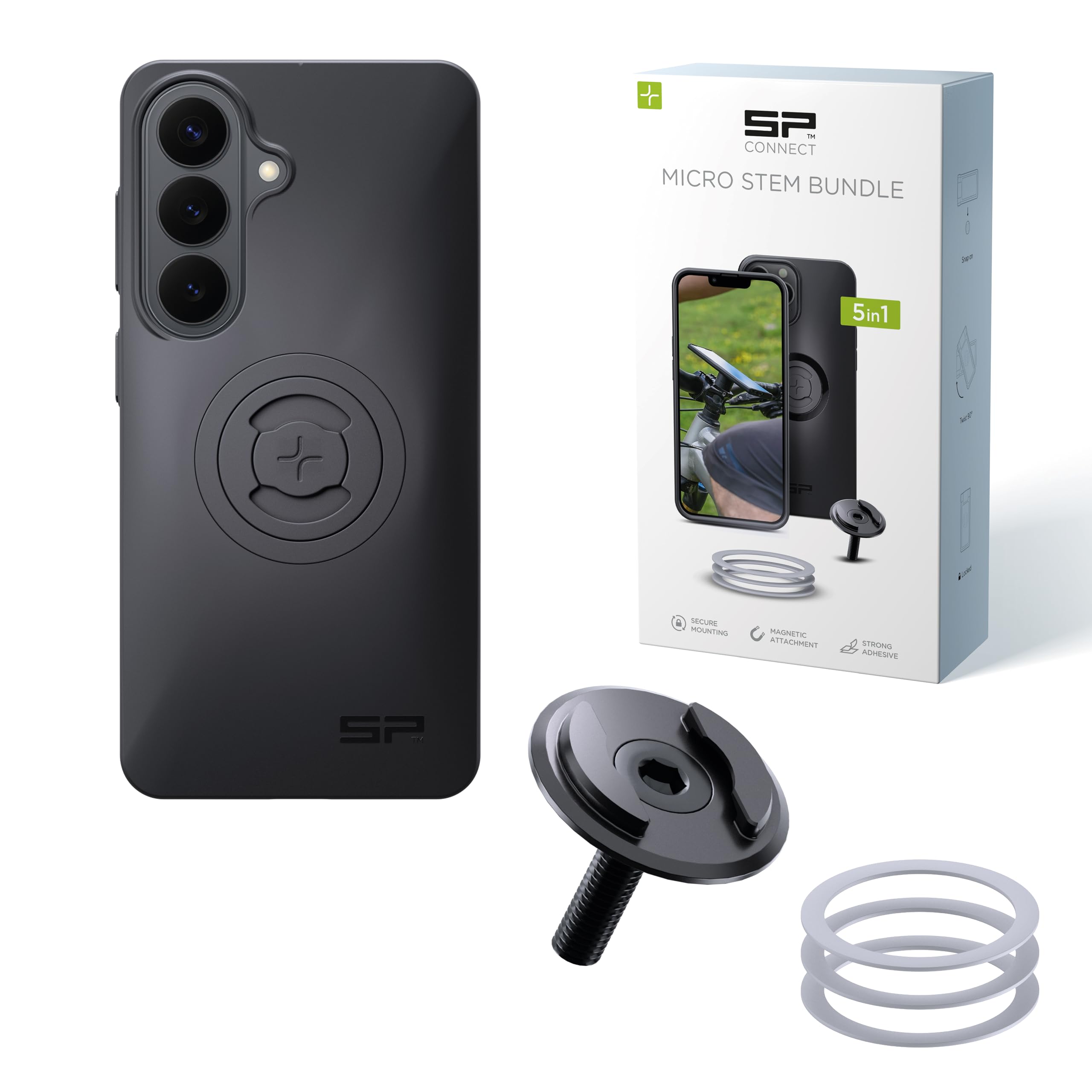 SP CONNECT Micro Stem Bundle | SPC+ | kompatibel mit Samsung S26 | Handy Halterung für den fahrradlenker | Smartphone Halterung Fahrrad | handyhalter