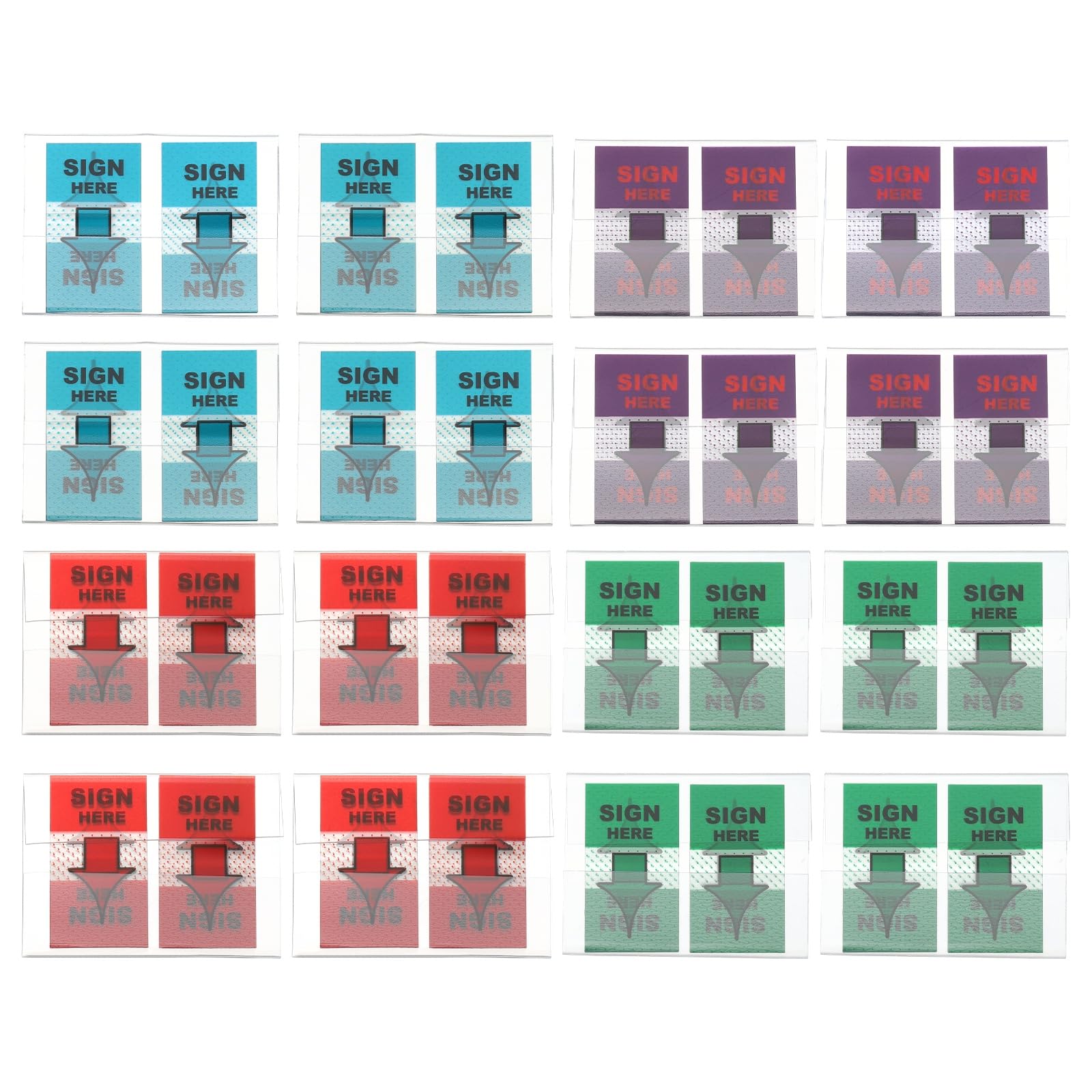 PATIKIL 800PCS Sign Here Tabs, Sign Here Post Flags Stickers Adhesive Arrow Labels Message Date Signature for Documents Office Supplies Notebook Notes,4 Color