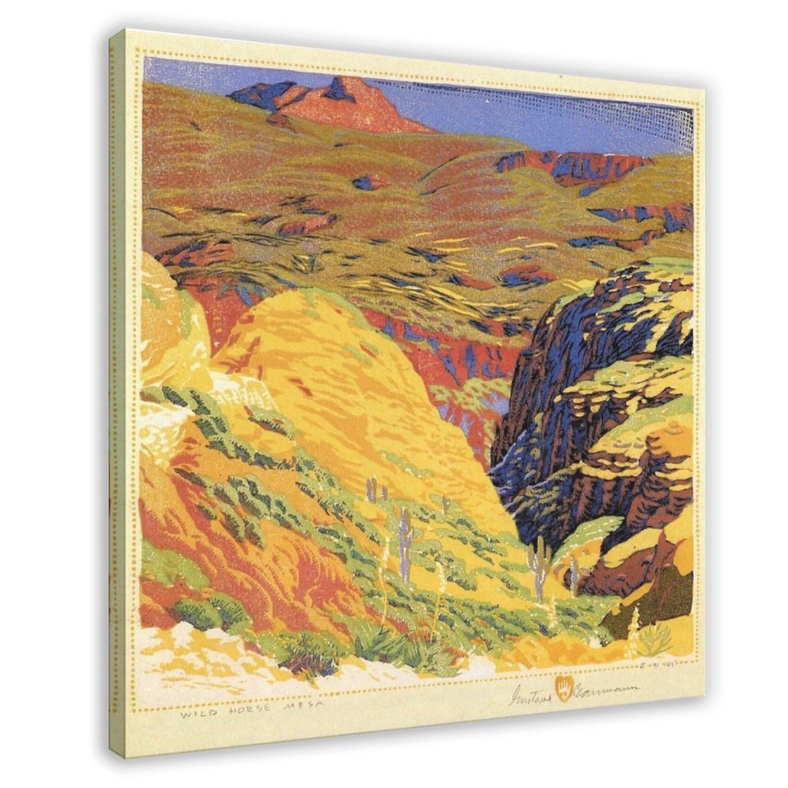 Impression sur toile Wild Horse Mesa Gustave Baumann 61x61 cm