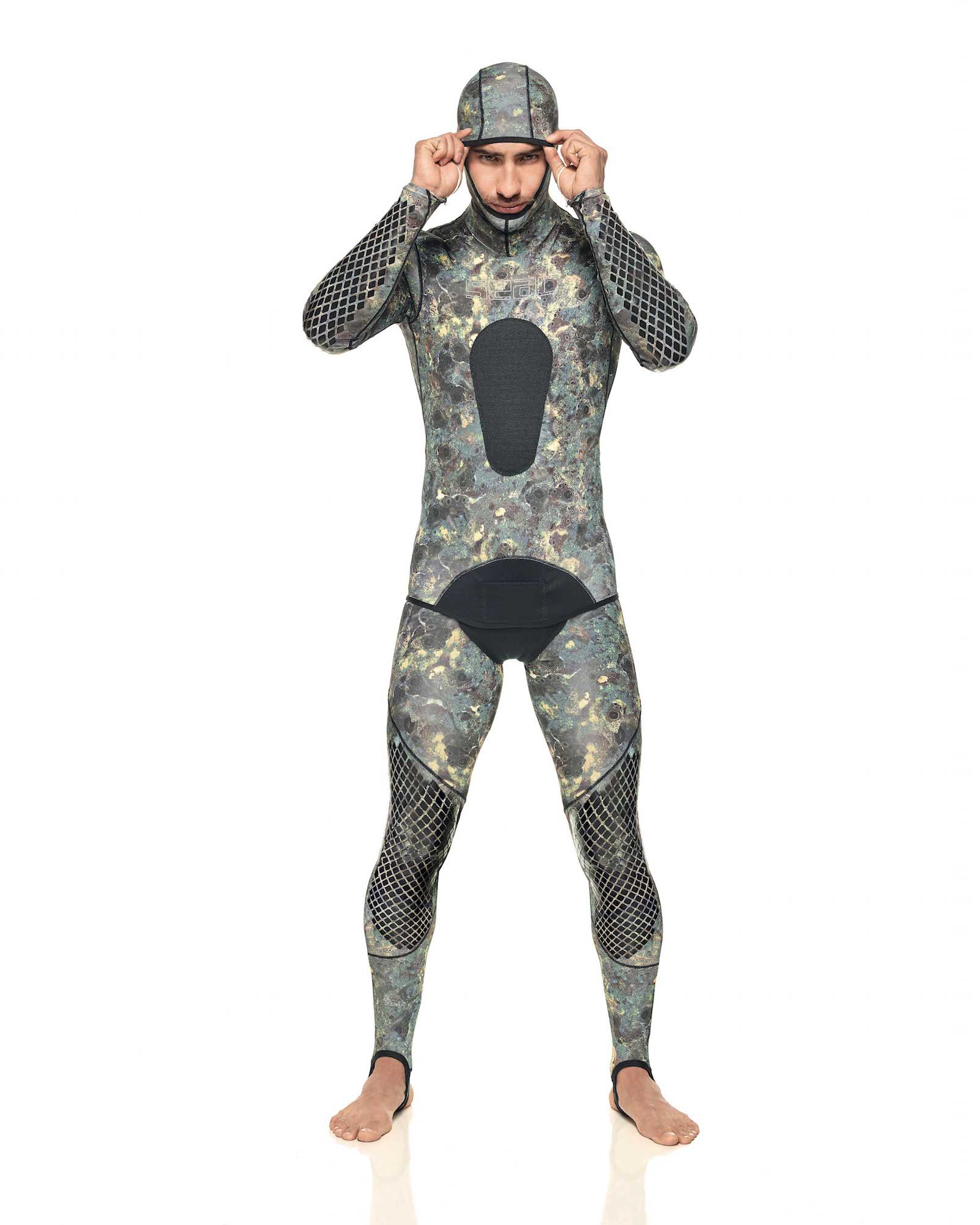 Seac Piraña, Copri Muta Mimetico in Lycra, Due Pezzi Camo