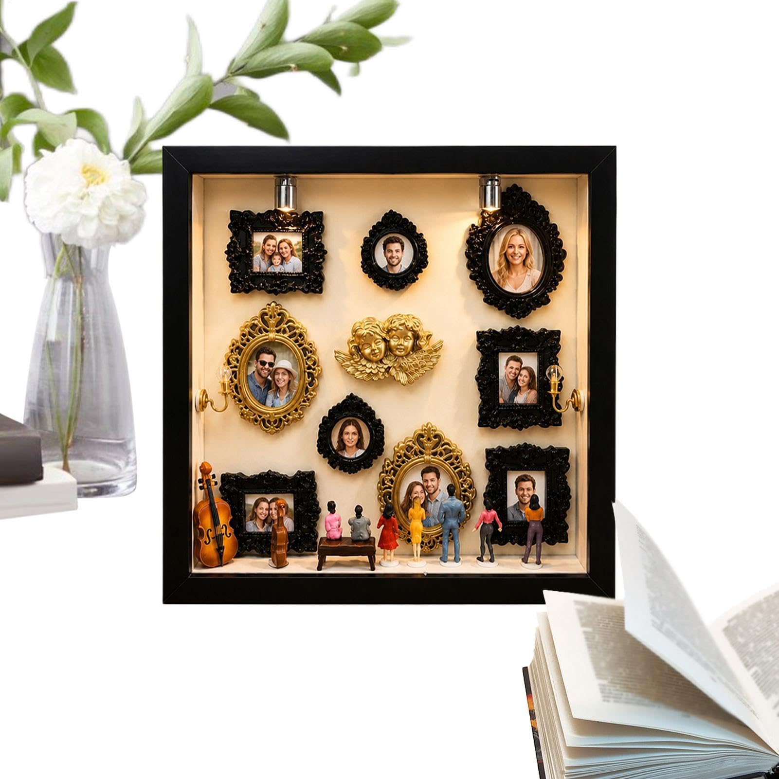 Marco de figuras de sombra decoración