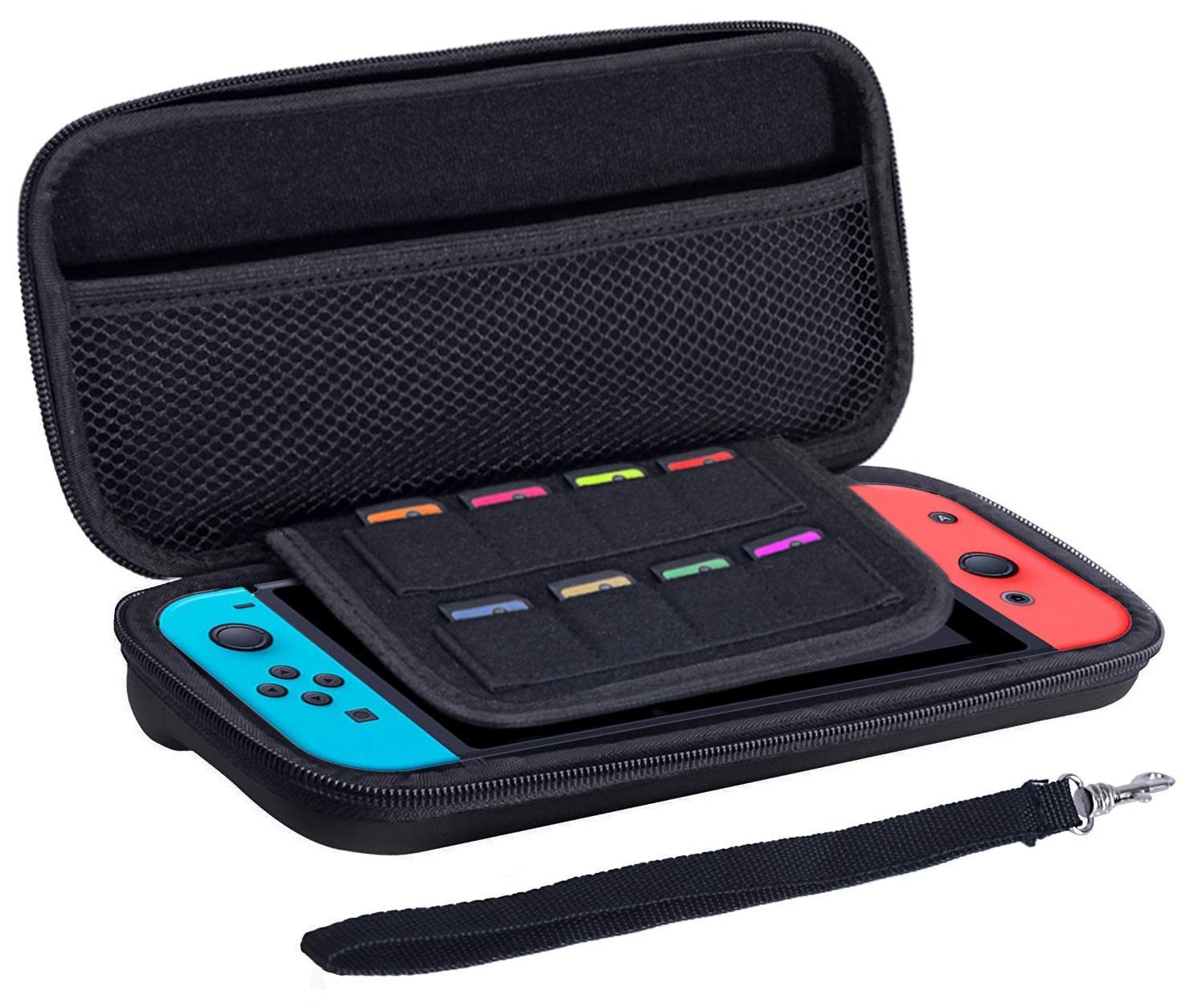 Case for Nintendo Switch Kingtop Hard Shell Travel Carrying Protective Storage Bag for Nintendo Switch (Black)