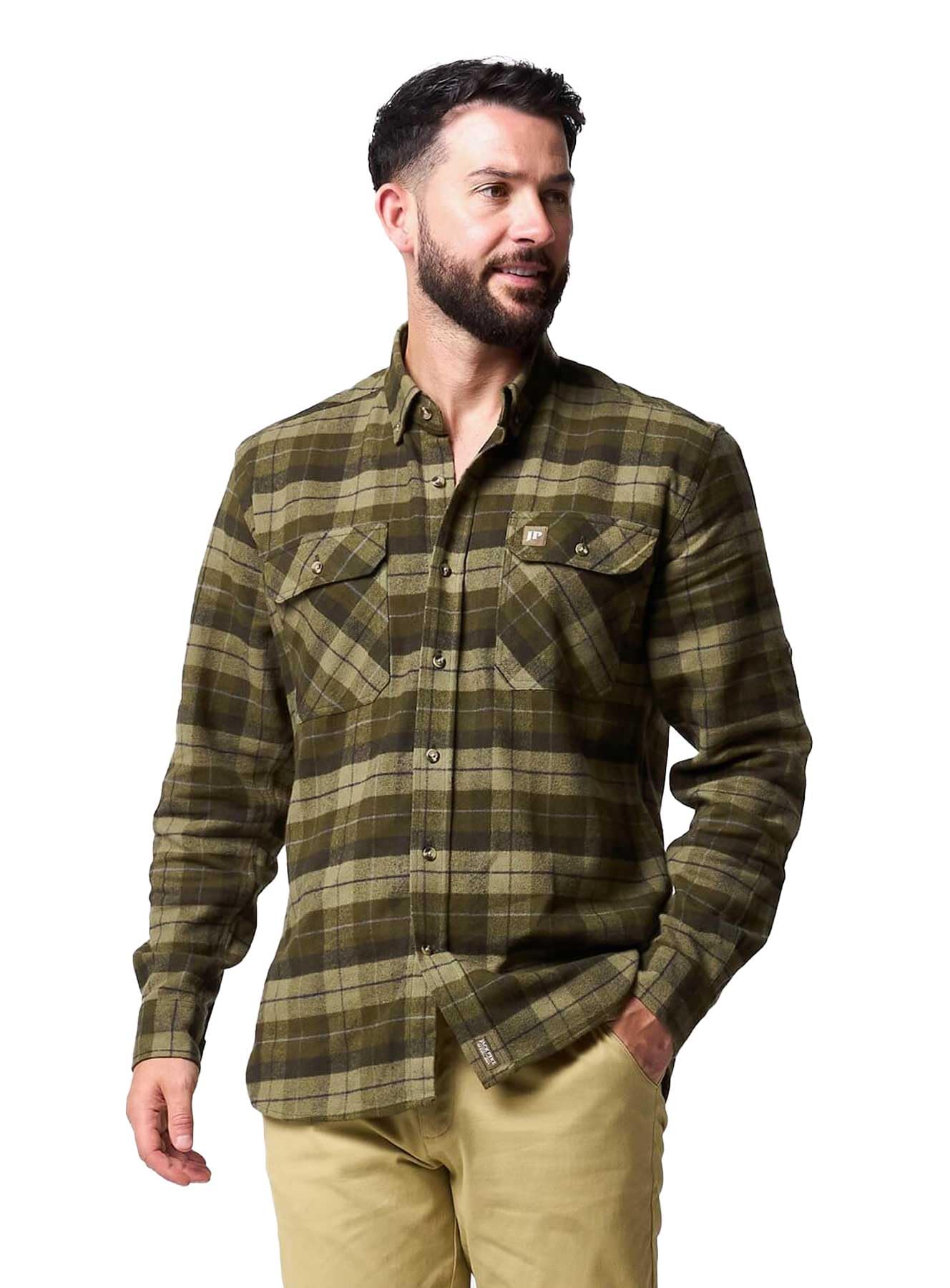 JACK PYKE Bleasdale Heavy Flannel Shirt Green XX-Large