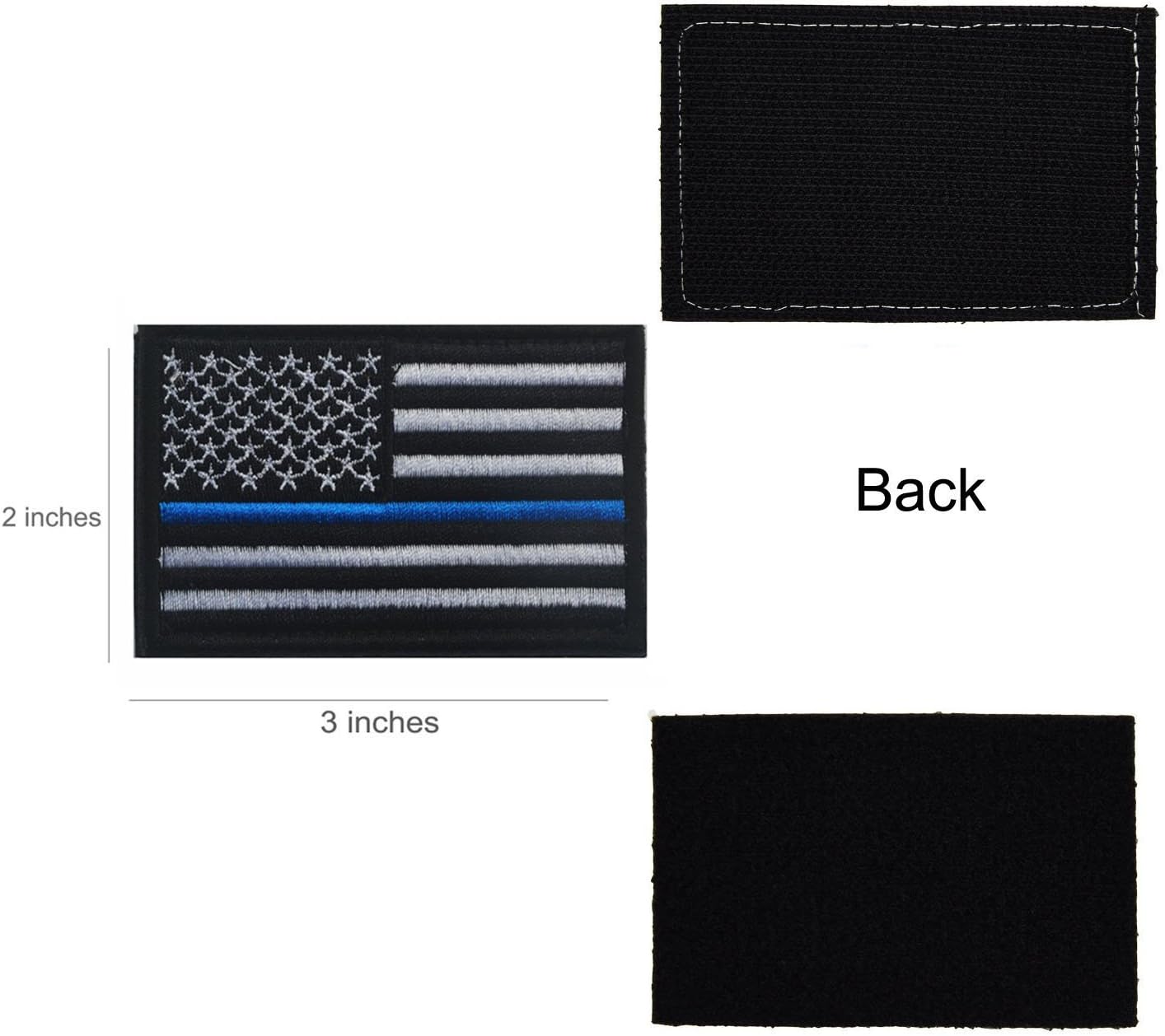 Tactical USA Flag Patch Law Enforcement 2 Pieces Thin Blue Line American Flag US United States of America Military Morale Patches