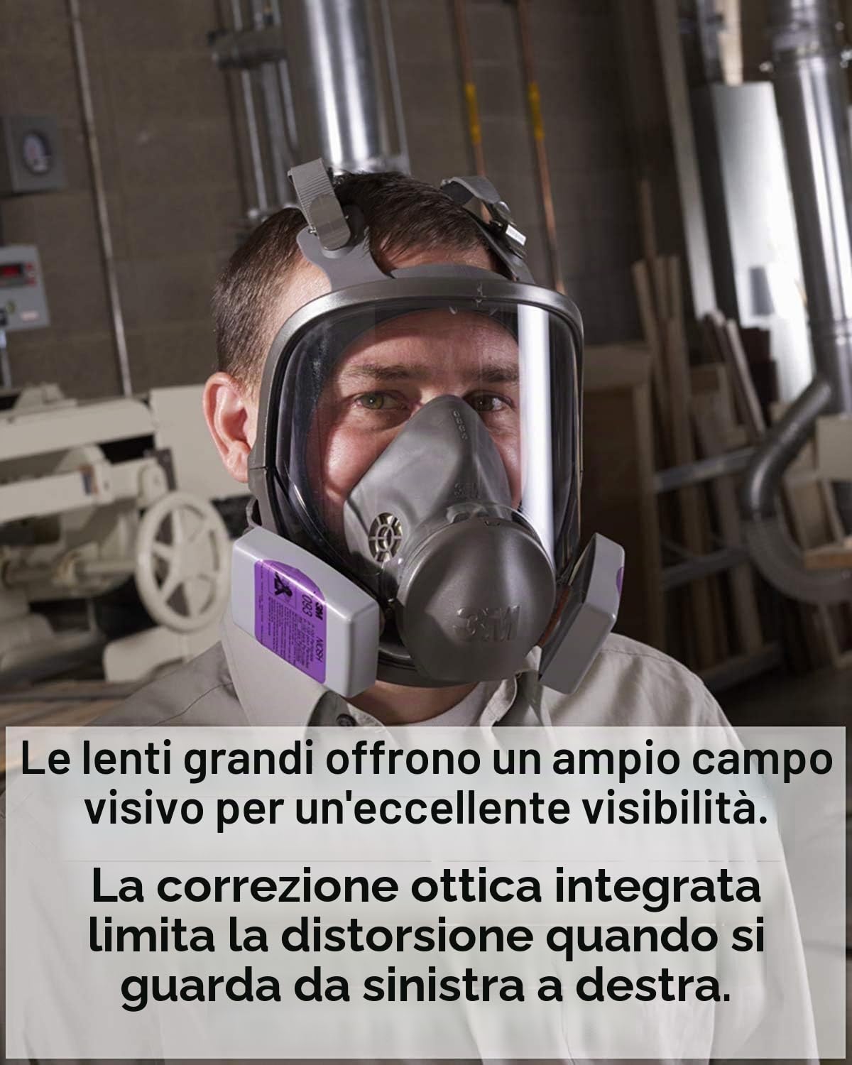3M Respiratore riutilizzabile 6800, frontale pieno, medio, 1 ciascuno