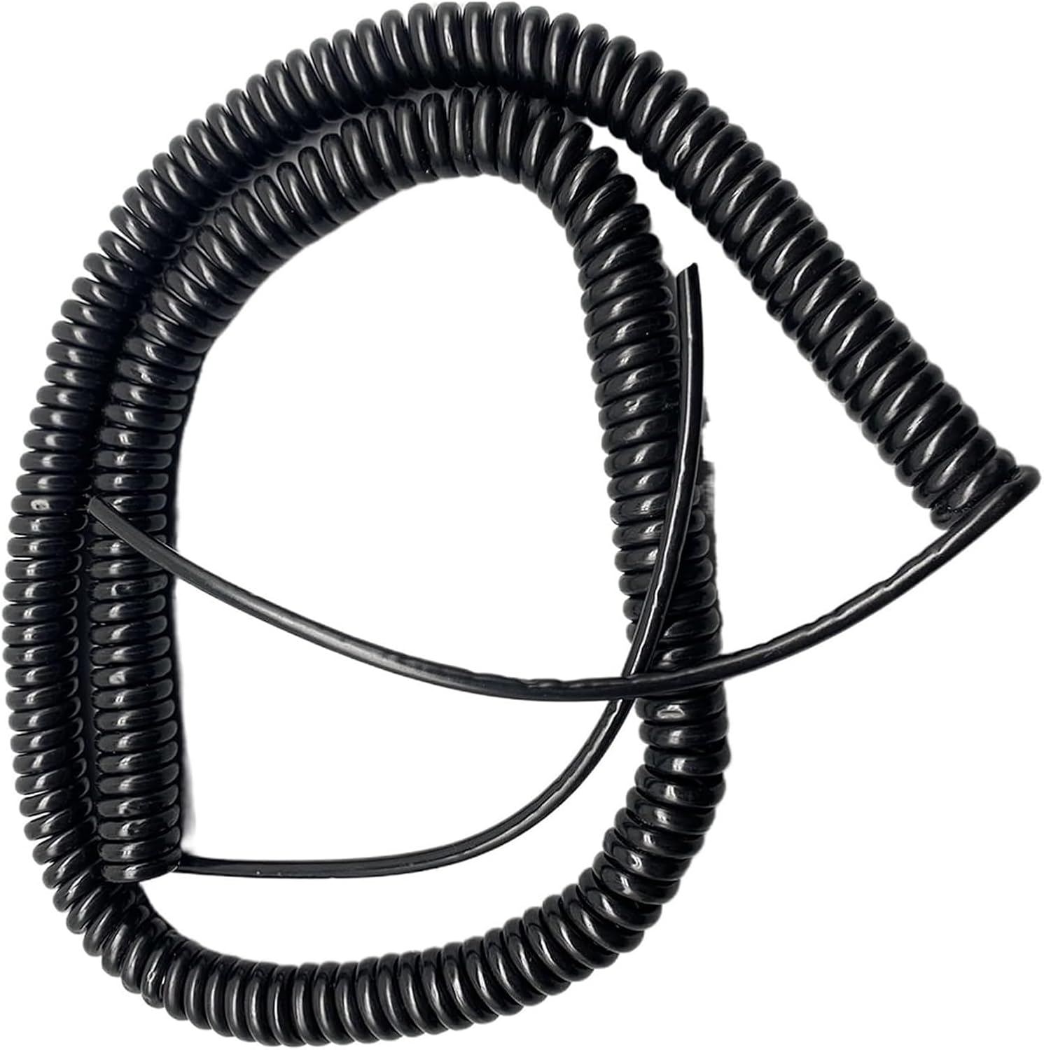 Retractable Spring Coiled Extension Cord ， 24AWG Retractable Power 0.2mm, 4 Core Copper Extend Tensile(Stretch 1.25 Meters)