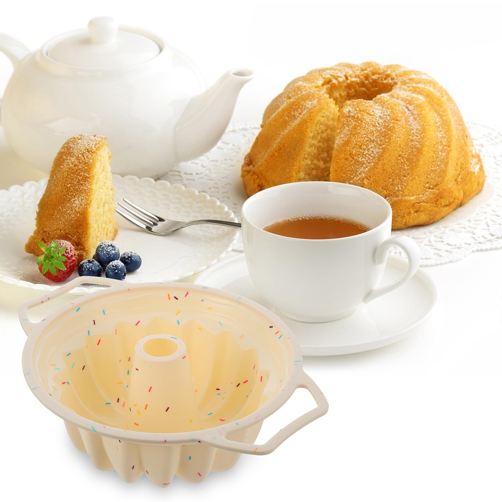 SUPVOX Stampo per Torta in Silicone Rotondo Telaio a Spirale, Facile da Usare e Resistente per Dolci e Biscotti, la Cottura Domestica e Professionale