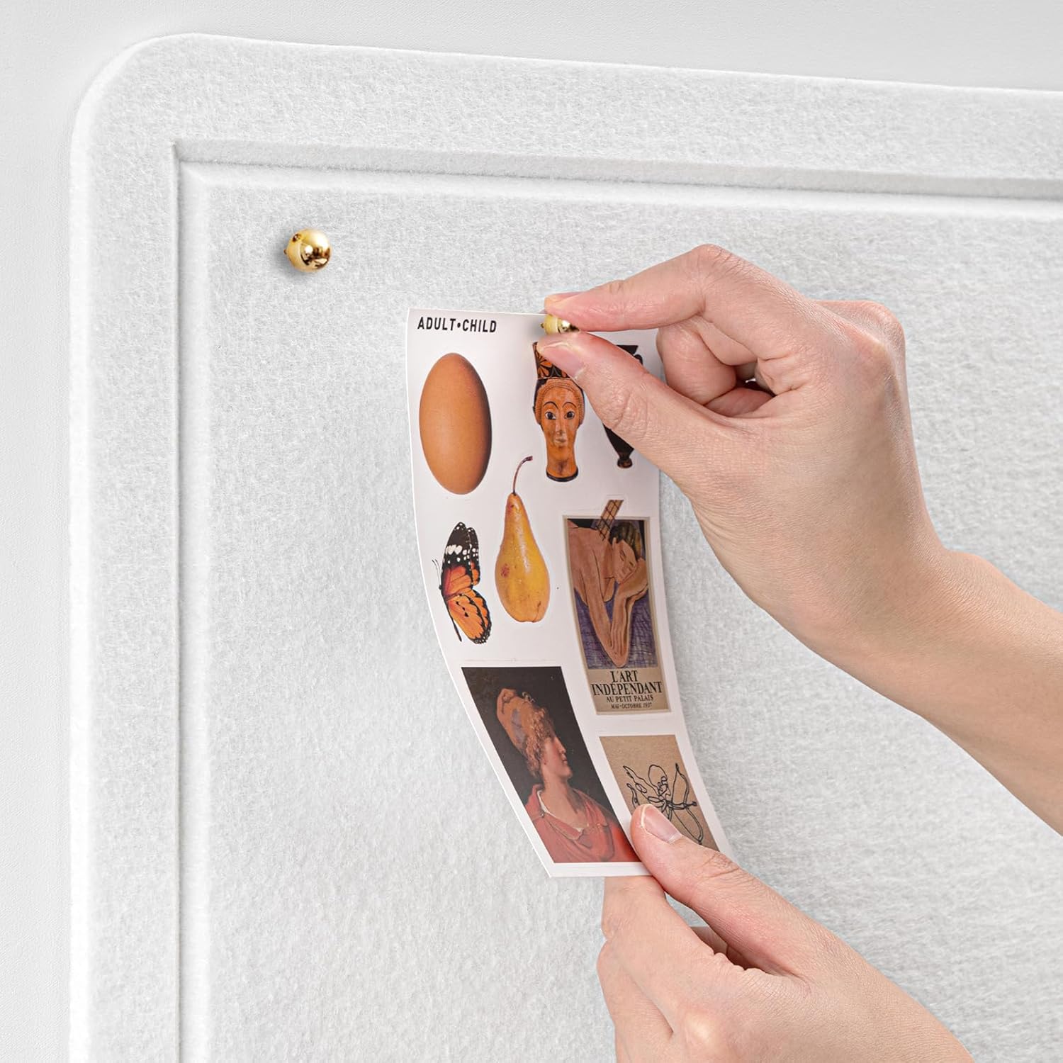 Lightomorrow Large Vision Board 48x36, Thicken Felt Pin Board for Home Office Studio and Creative Planning with 20 Pushpins and 20 Postcards, White