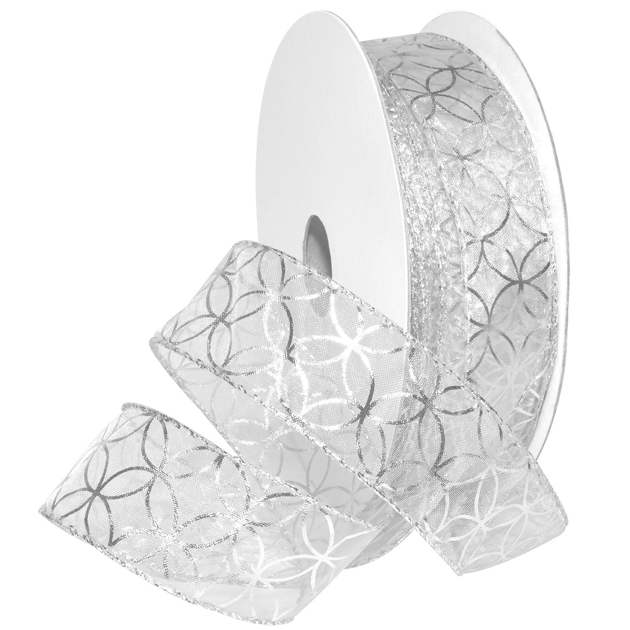 Ruban de Mars polyester de haute qualité filaire blanc argent pour créations premium