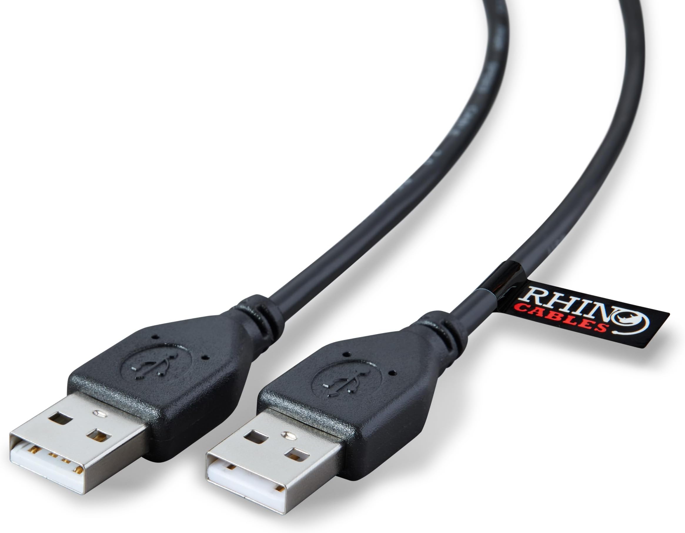rhinocables USB 2.0 A to A Extension Cable – High-Speed 480 Mbps Male Lead for Printers, Hard Drives, Keyboards, Scanners & USB Hubs | Durable, Shielded & Snagless for Reliable Data Transfer (1, 5m)