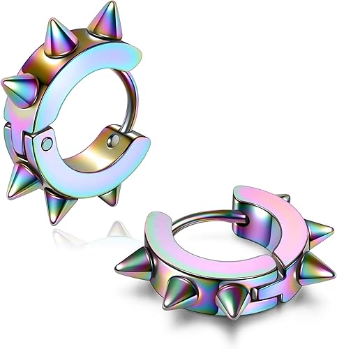 Miniatura 4 de Jovivi 3 pares de aros de púa de acero inoxidable joyería para hombre mujer