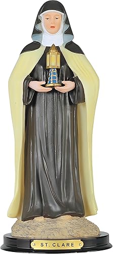 ICE ARMOR Estatua de Santa Clara de 12 pulgadas de alto, figura de Santa Clara de Asís, decoración religiosa