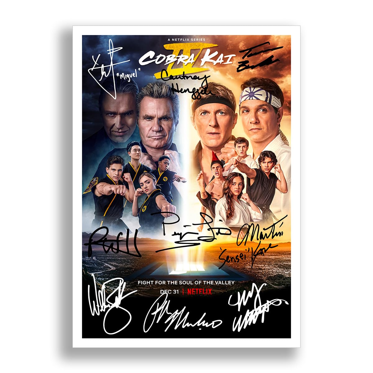 Cobra Kai Cast Signed Autograph A4 Poster Photo Print TV Show Series Season Framed DVD Boxset Memorabilia Gift (Season 4, A4 Poster Only)