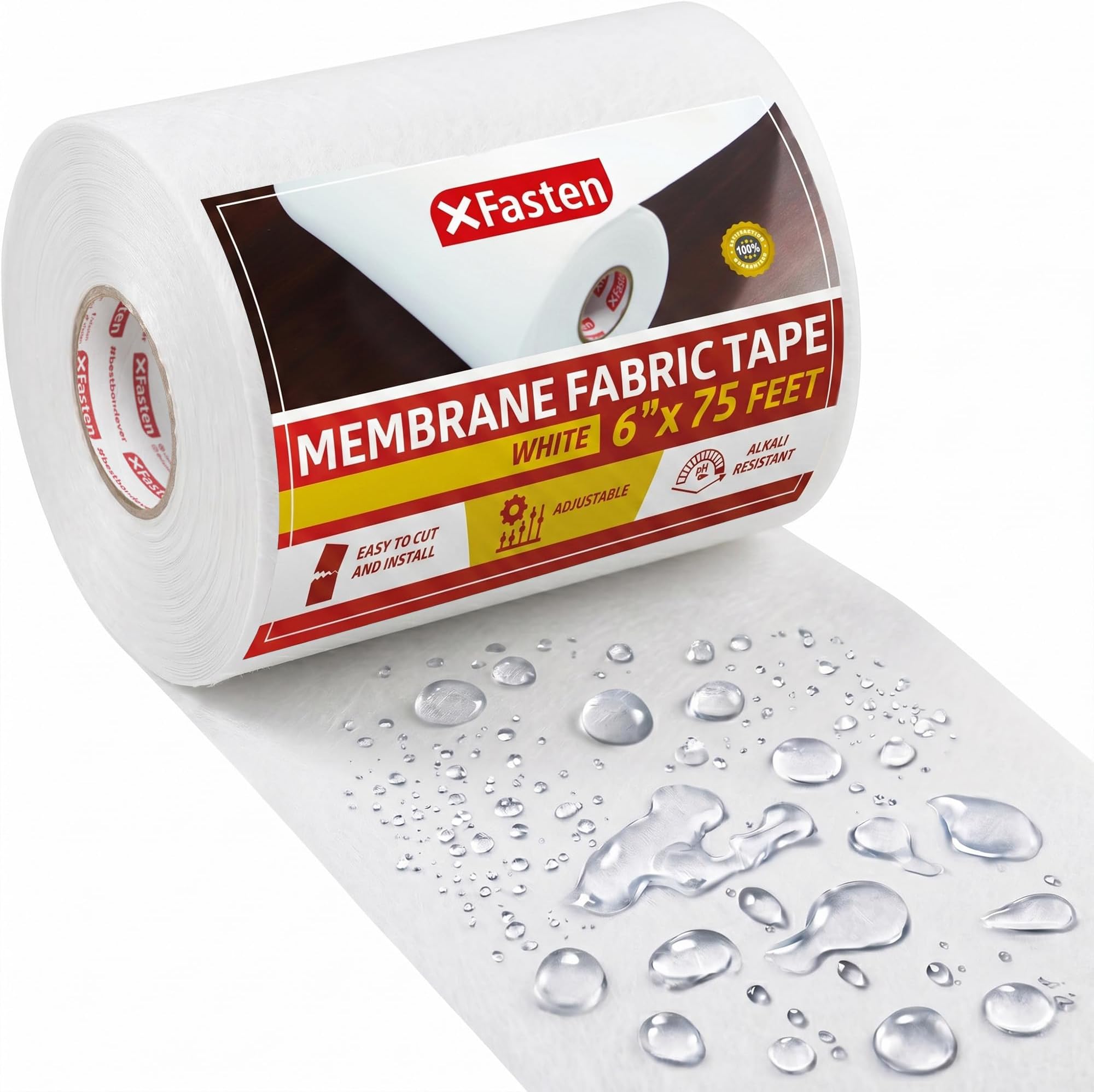 Waterproofing Membrane Sheet, 6” x 75 Ft Shower Waterproofing Membrane Tape for Underlayment Tile, EPDM Underlayment, Cement Board Tape