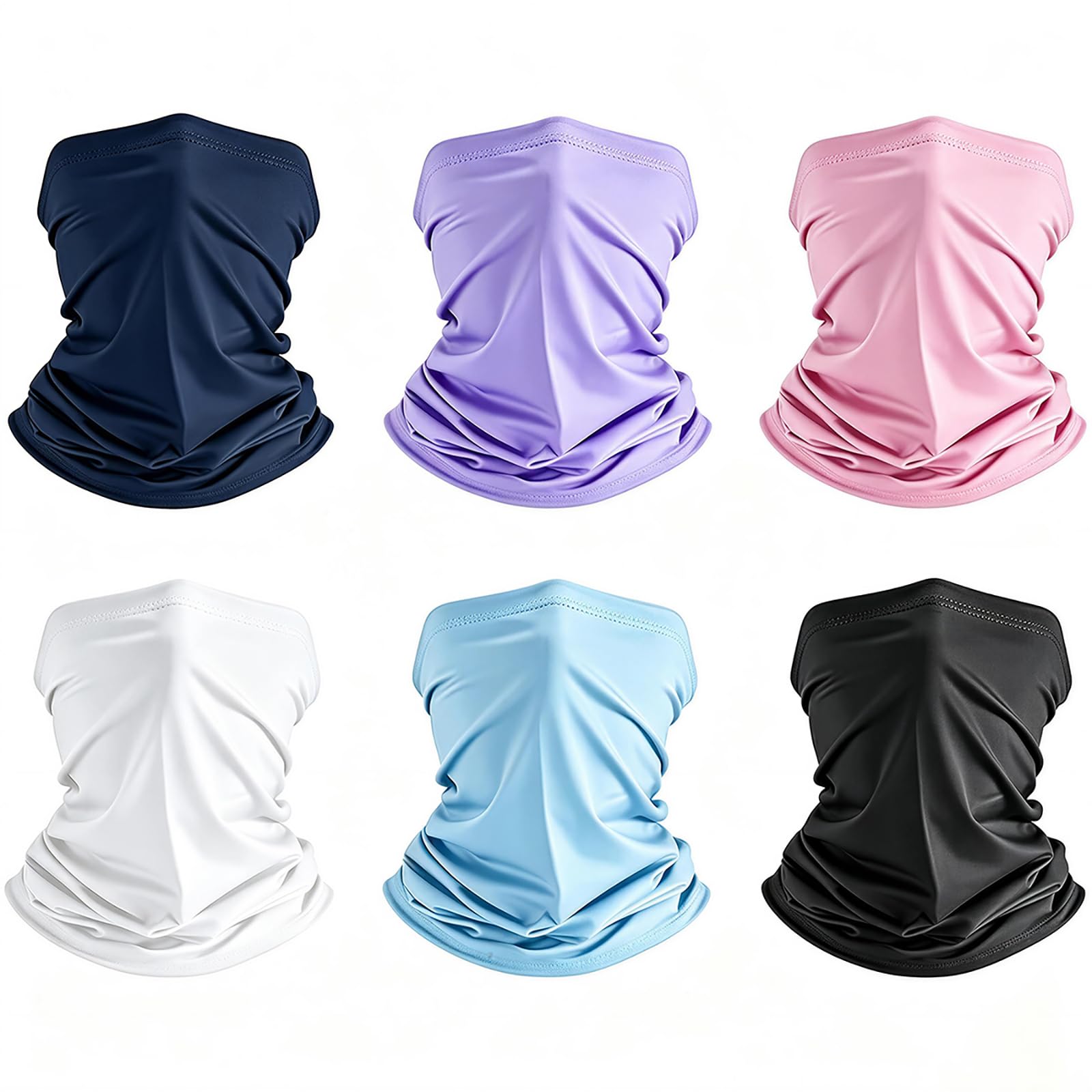 6 Packs Cooling Neck Gaiter, UV Protection Bandana Face Mask