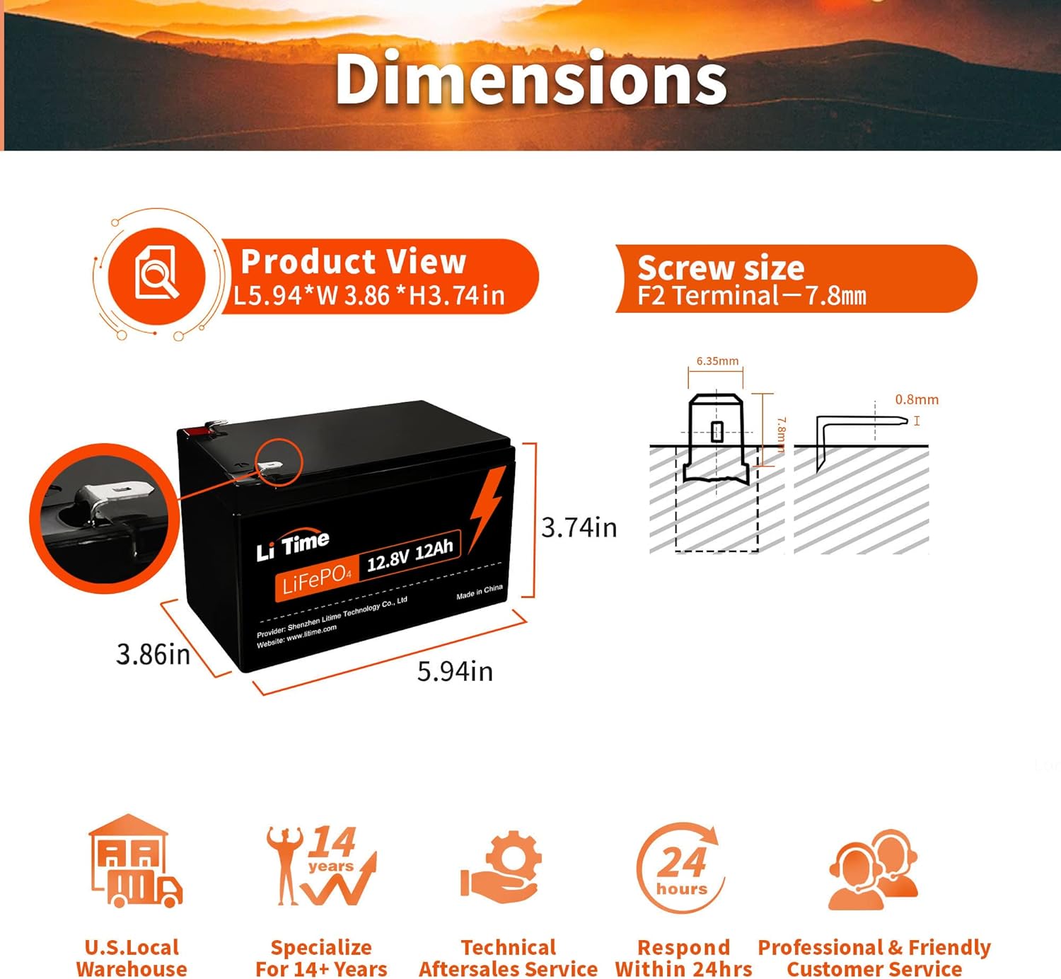 LiTime 2Packs 12V 12Ah LiFePO4 Lithium Battery, 4000+ Deep Cycles Battery, Low Self-Discharge, for Fish Finder, Toys, LED Light, Power Wheels, Security Camera, Camping, Marine