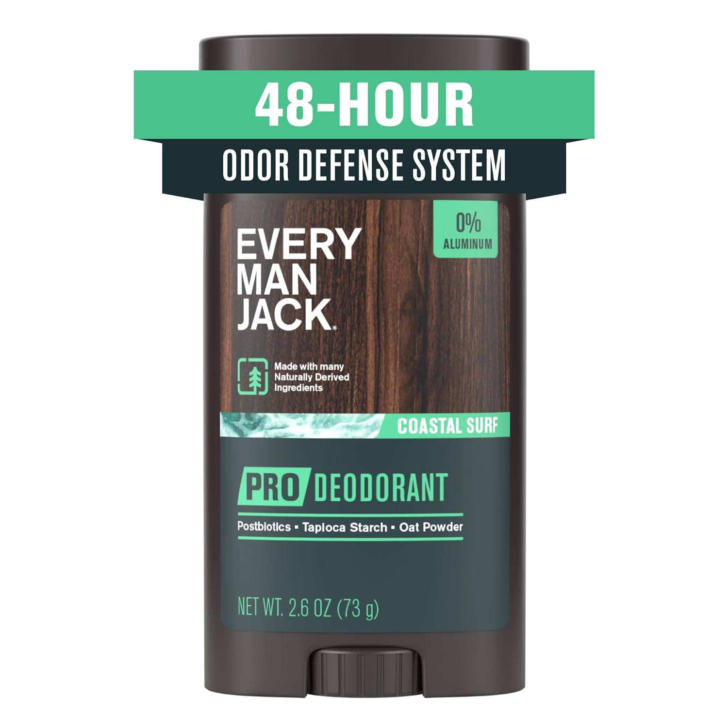 Every Man Jack Men’s Pro Deodorant – 48-Hour Odor Defense Blend – Aluminum Free – Contains Postbiotics, Tapioca Stach & Oat Powder – Coastal Surf Scent – 2.6 oz (1 Pack) Every Man Jack Men’s Pro Deodorant – 48-Hour Odor Defense Blend – Aluminum Free – Contains Postbiotics, Tapioca Stach & Oat Powder – Coastal Surf Scent – 2.6 oz (1 Pack)