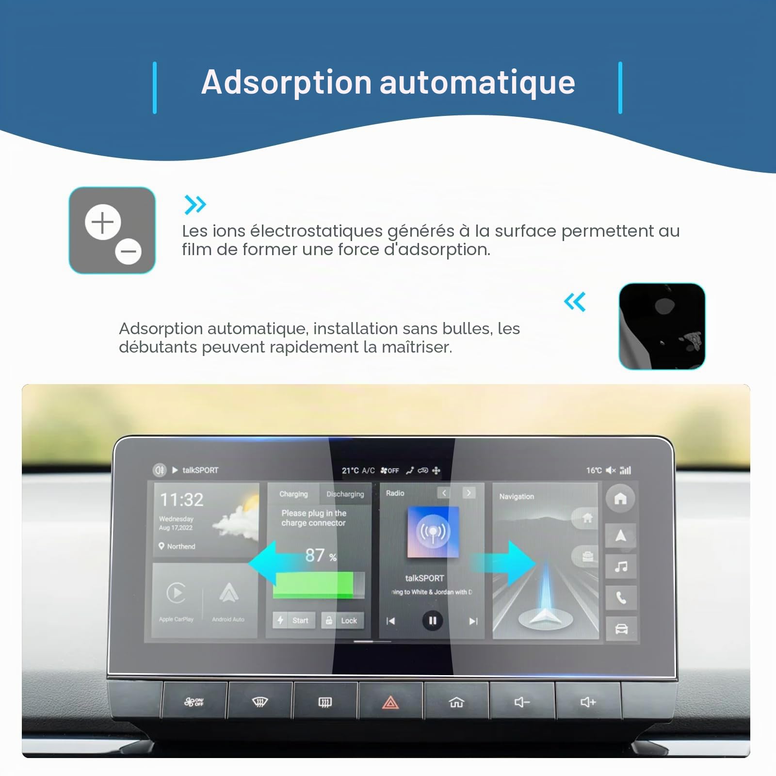 GAFAT MG 4 EV MG4 Facelift 2022-2025 2026 Navigation + Cockpit Film de Protection d'Écran, Film en Verre pour 10,25" TouchScreen + 7" Instrument Cluster, Anti-Rayures 9H, Accessoires MG4 [2 Pièces]