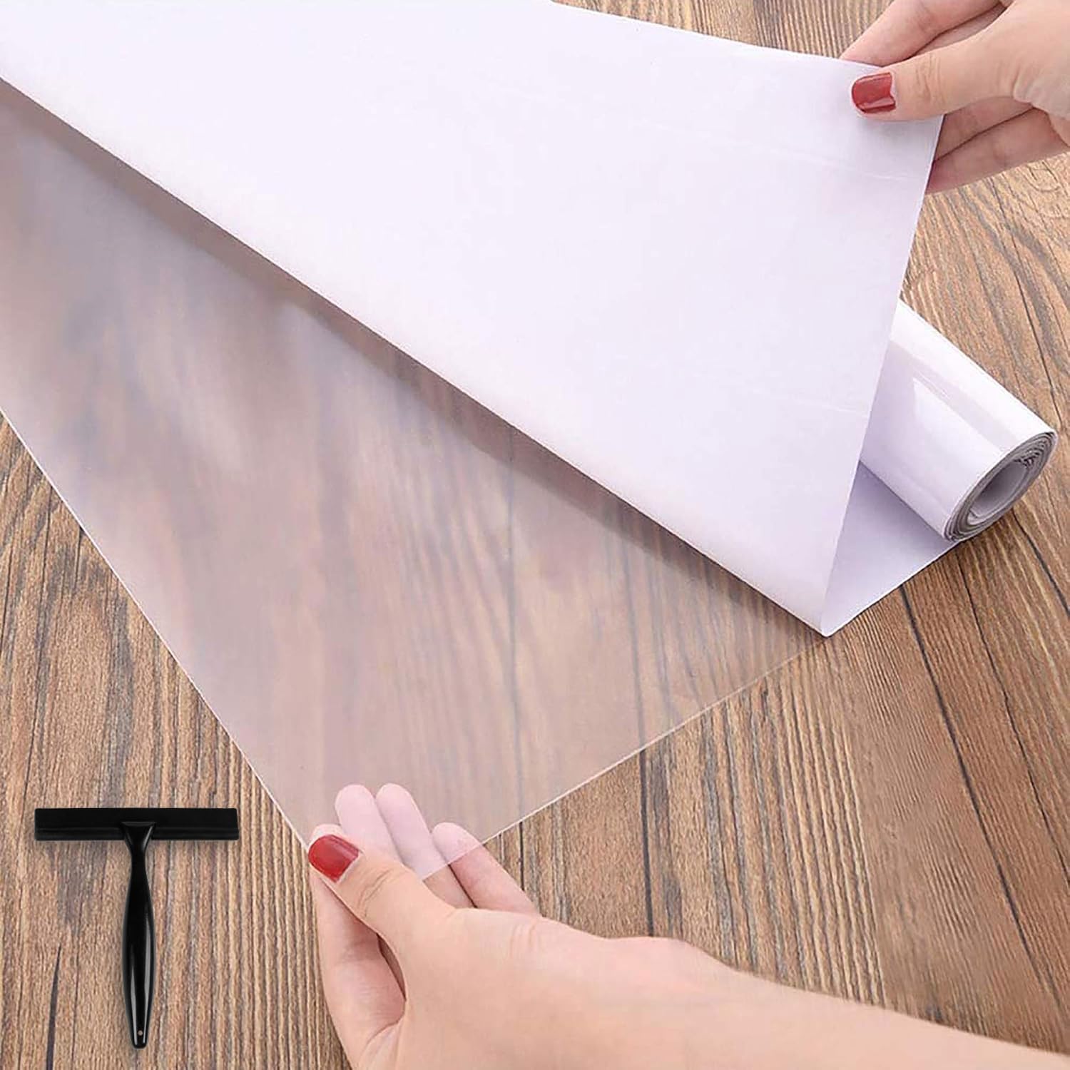 Fantasnight Transparent Klebefolie Selbstklebende Folie Tisch Buchfolie Wandschutzfolie Durchsichtige Hitzebeständige Küchenfolie Hochglanz Einbandfolie für Bücher 30cm×300cm