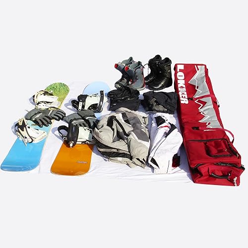 Miniatura 5 de kzalzaci Bolsa de snowboard Wheely Ski Snowboard Bag Heavy Duty 180cm(70in) gran capacidad impermeable para tablas de snowboard, esquís, botas y