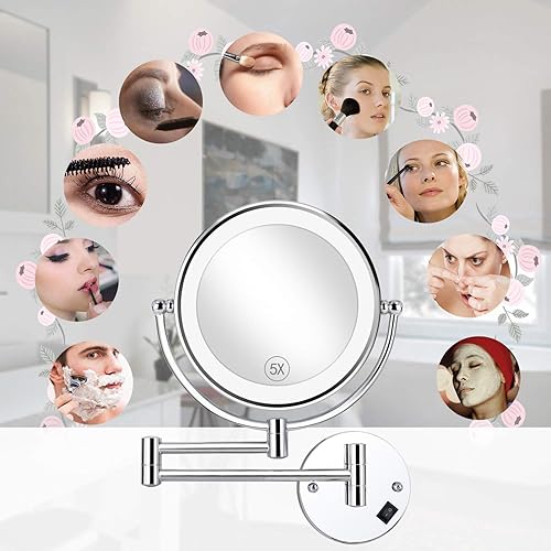 Miniatura 2 de Espejo de maquillaje Cavoli para baño con luz LED soporte de pared Cromado