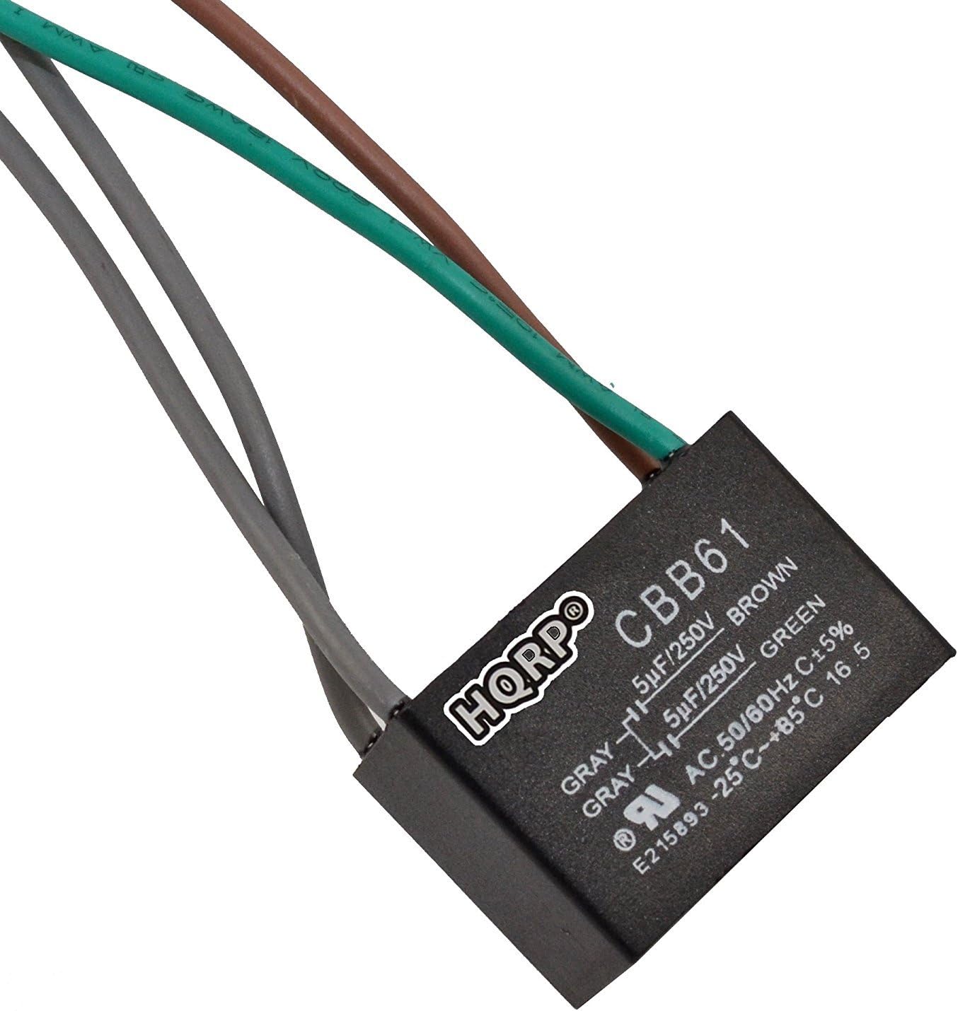 HQRP Capacitor Compatible with Harbor Breeze Ceiling Fan CBB61 5uf+5uf 4-Wire Plus HQRP Coaster