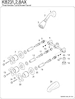 Vista 2 de Kingston KB231AX - Llaves de agua para tina y regadera con manivela de 3 cruces