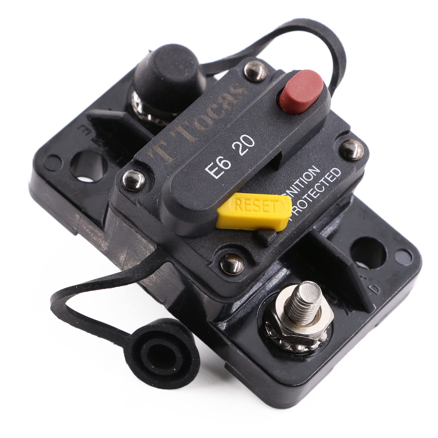 E6 20A Circuit Breaker Manual Reset, Mid Range Mini Fuse DC 12-32V