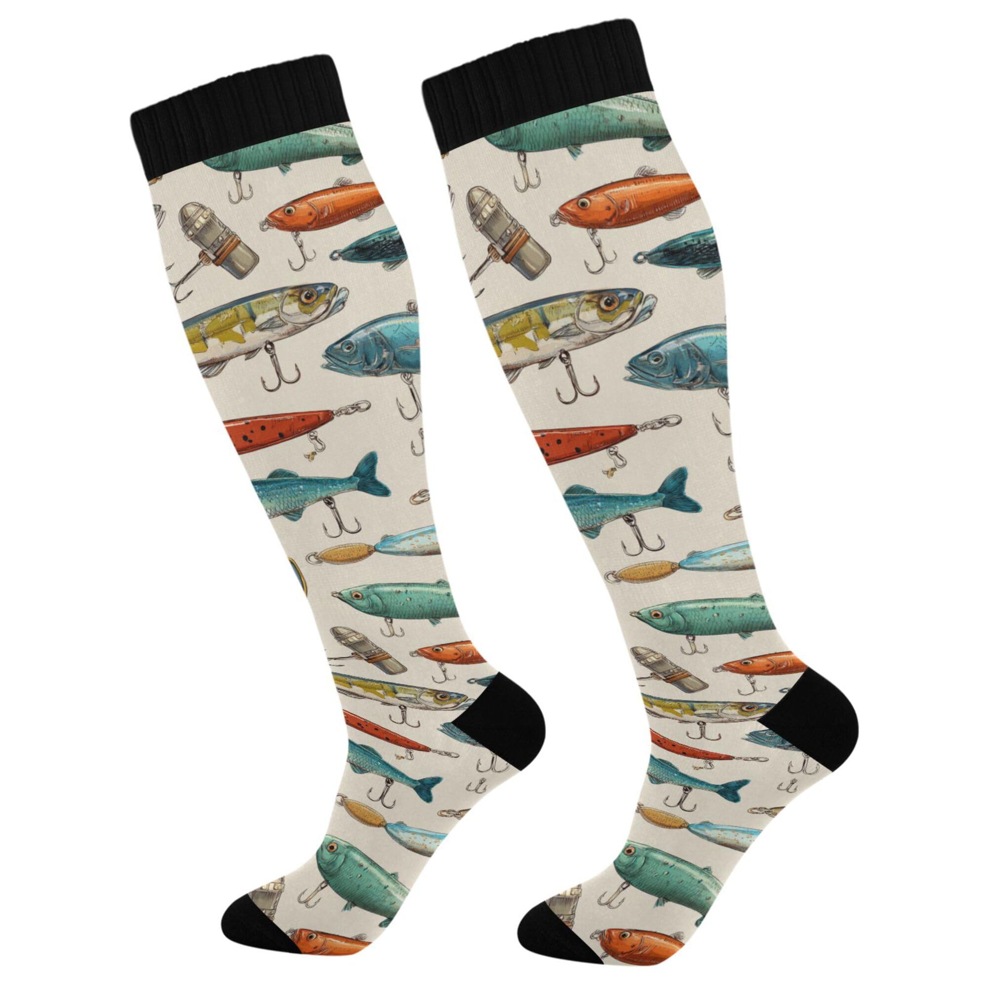 Fisyme Socks for Women Men Warm Comfort Athletic Crew Running Hiking Cycling Compression Socks