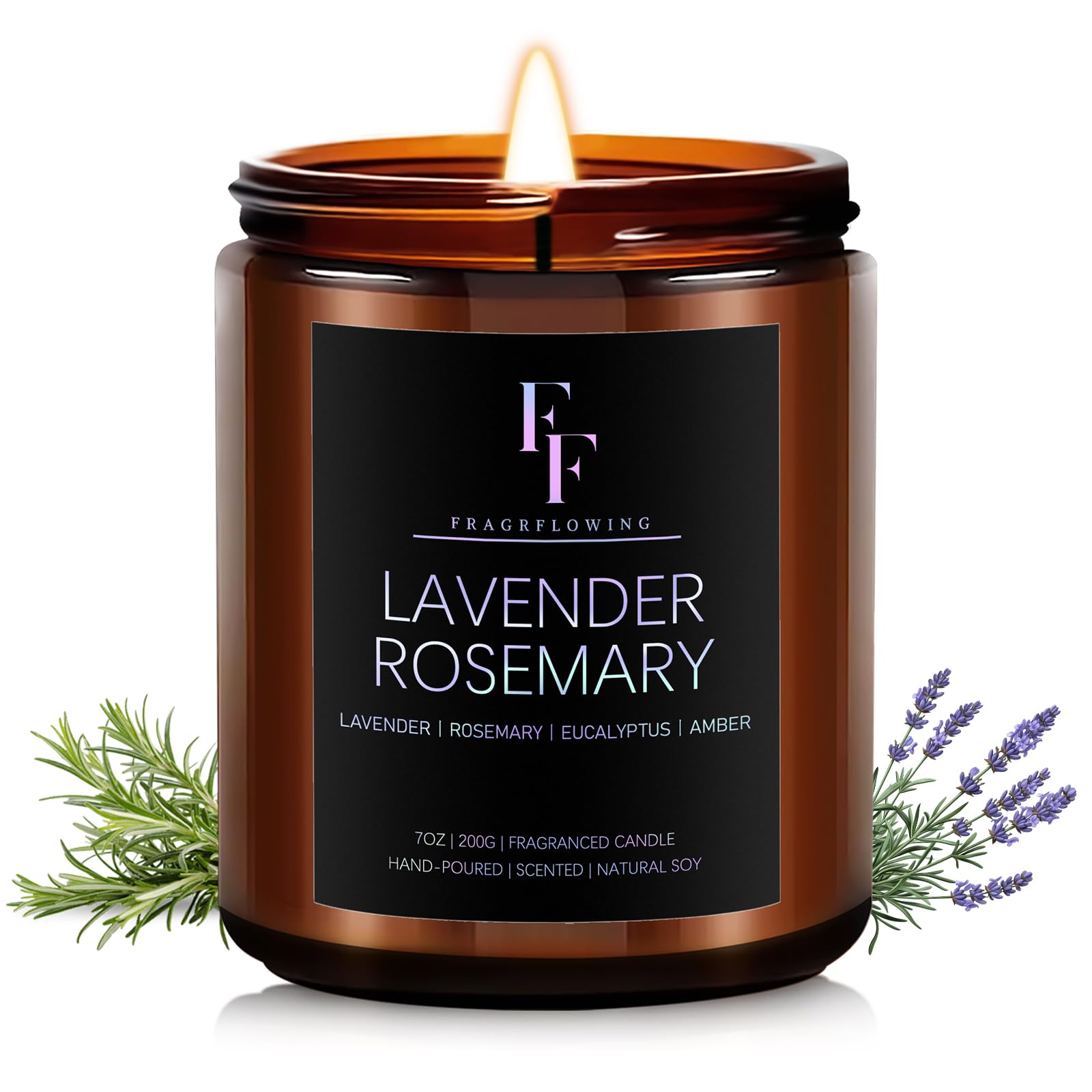 FF FRAGRFLOWING Lavender Rosemary Candle - candles and holders | Mubboo