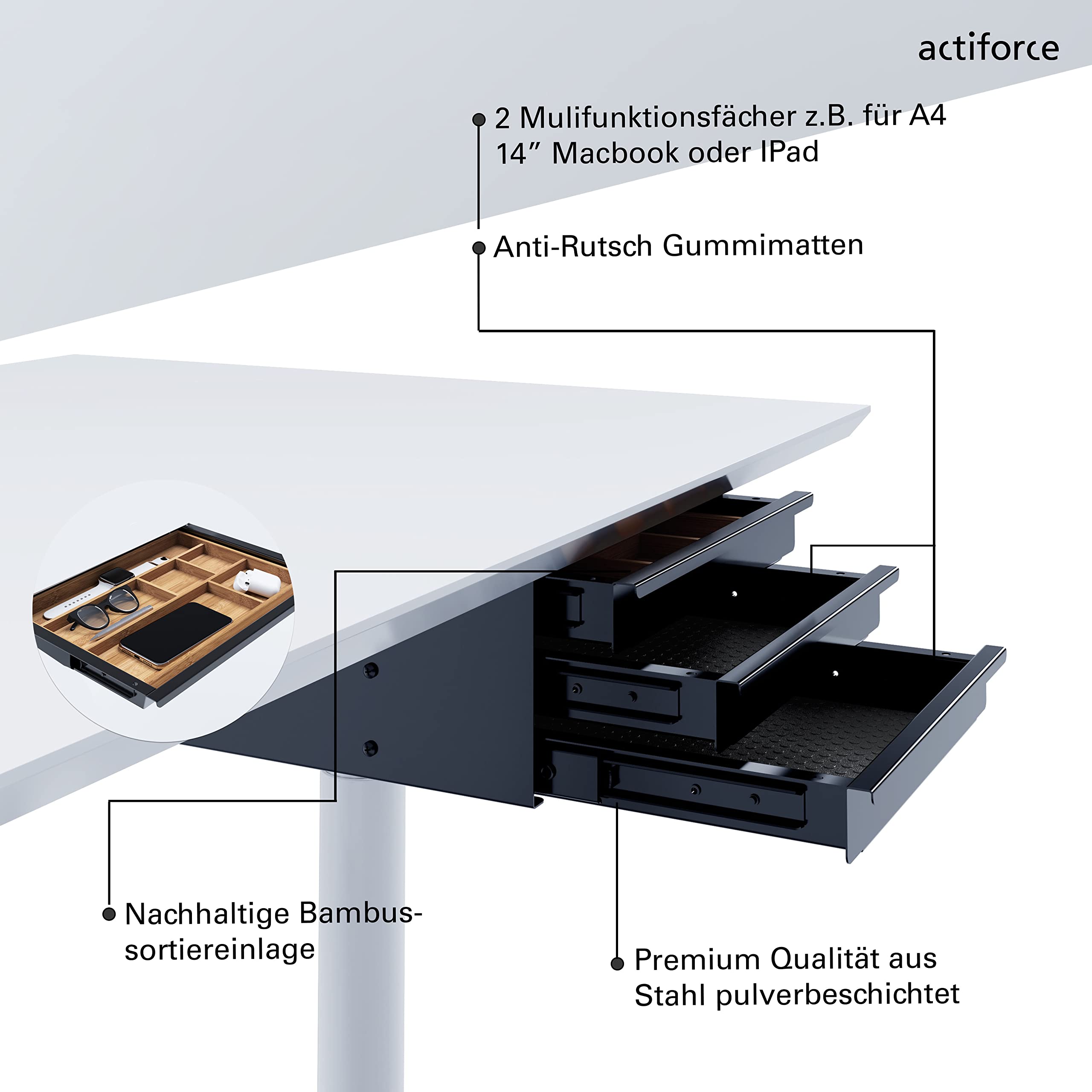 Actiforce Solid 1380 Zit-sta bureau rood