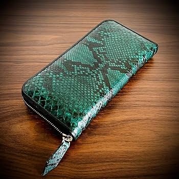 緑 パイソン財布 長財布 パイソン 財布 本革 蛇革 別注染 グリーン Amazon.co.jp: パイソン レザー 長財布 財布 蛇革 カード15枚 大