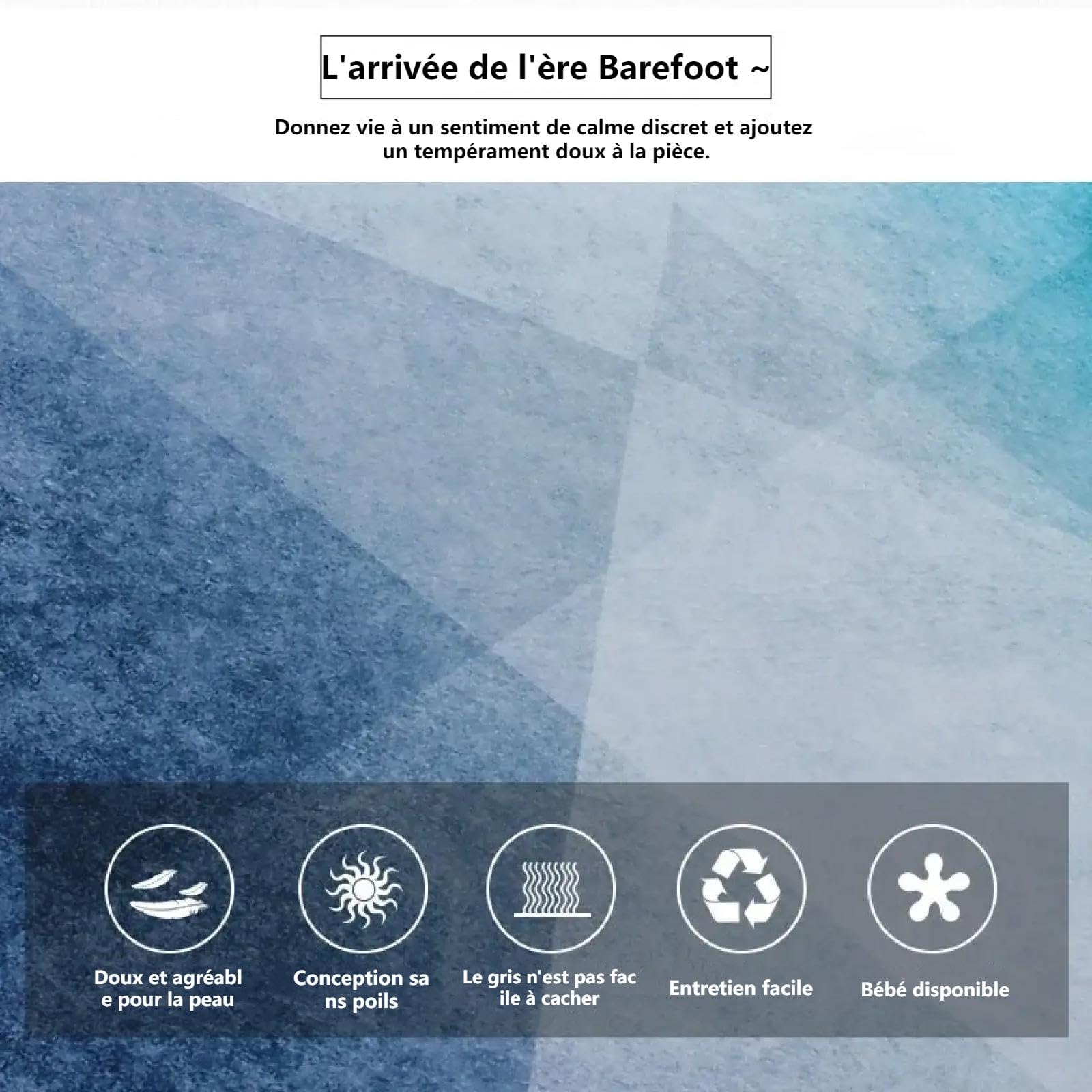 18meng Art Abstrait Style Tapis 150x250cm Moderne Bleu Velours de Cristal Tapis, Chambre Salon Chambre Enfant Tapis - Antidérapante Moquette Lavable en Machine,Tapis pour Interieur et Exterieur