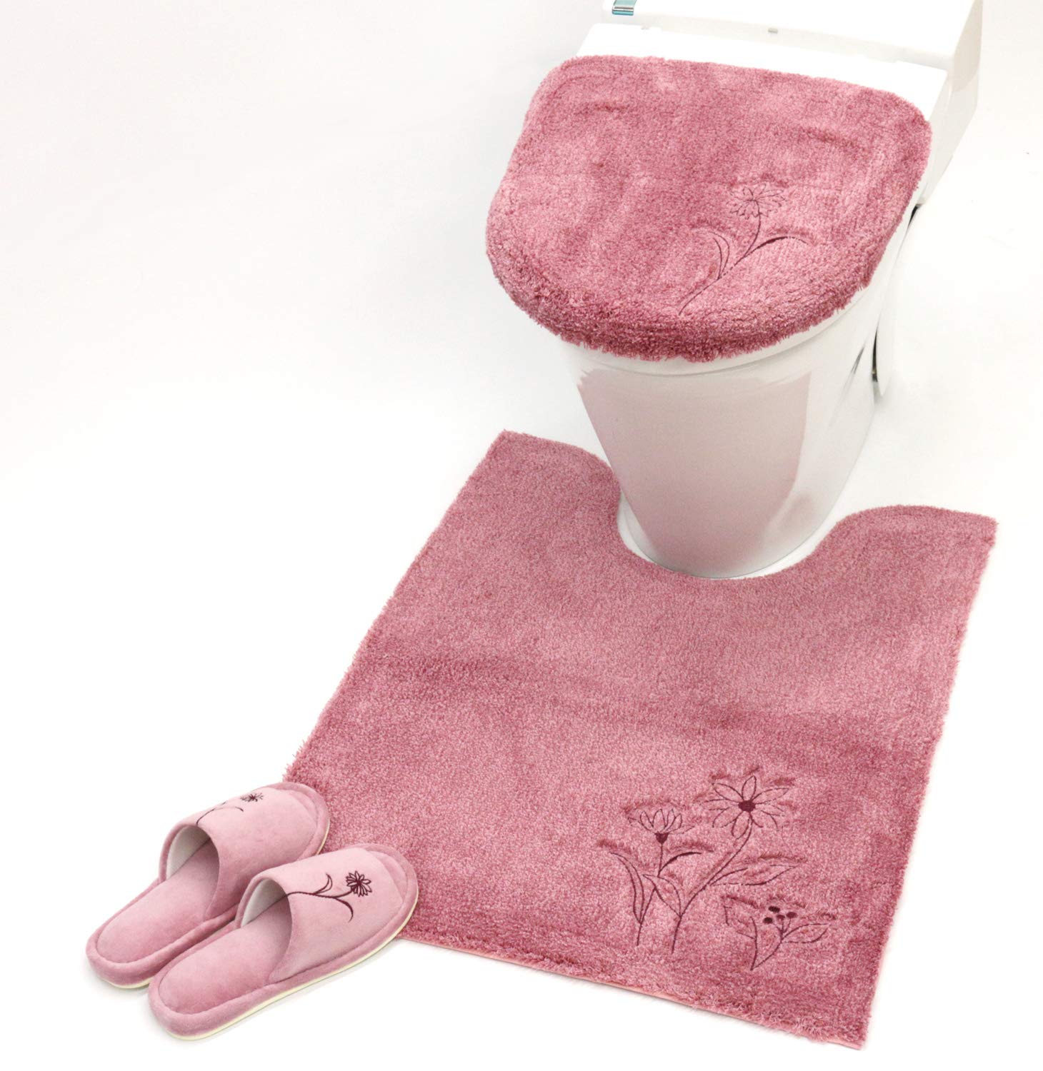 Amazon.co.jp: Sway Washlet Lid Cover, Long Toilet Mat, Slippers