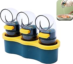 طقم زجاجات خلط ملح وفلفل سعة 100 مل/ 3.5 اونصة، زجاجة خلط توابل شفافة ولطيفة للمنزل والمطعم والتخييم والسفر والطبخ والشواء، أزرق