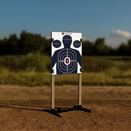 Miniatura 7 de KNINE OUTDOORS Papel para objetivos de disparo, 12 x 18 pulgadas, a granel para caza, pistolas, pistolas, rifles, silueta con diana roja, diseño azul