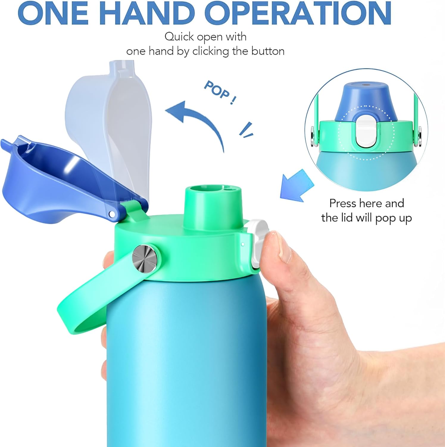 2 IN 1 Lid for Owala Freesip Cups, Replacement Lid for Owala 16oz 24oz 25oz 32oz 40oz, One Button Water Bottle Top Lid,BPA-Free Owala Accessories, Leak-Proof and Dishwasher Safe - Image 6