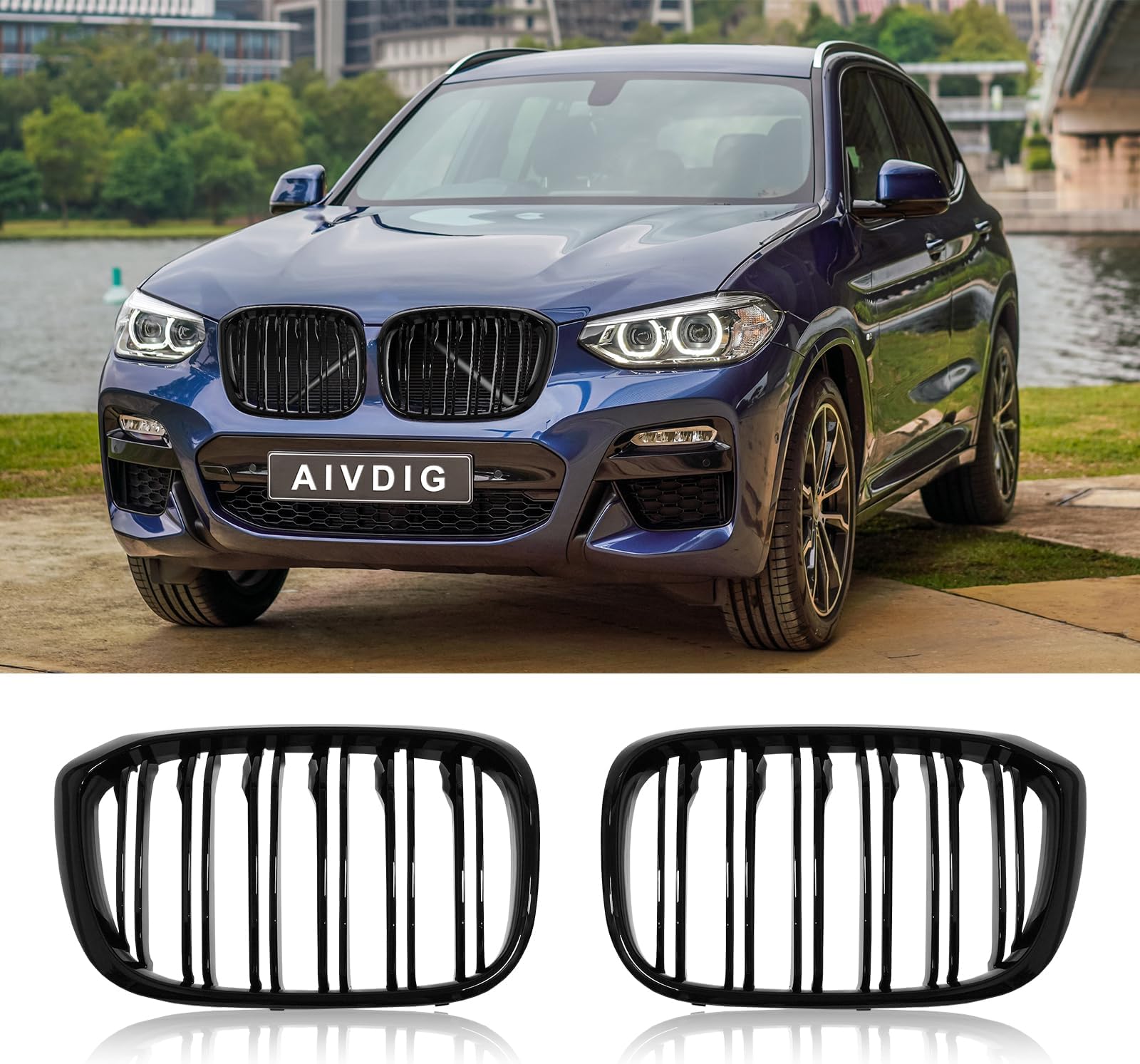 Amazon.com: AIVDIG Front Grille Black Kidney Grill for 2018 2019 2020 ...