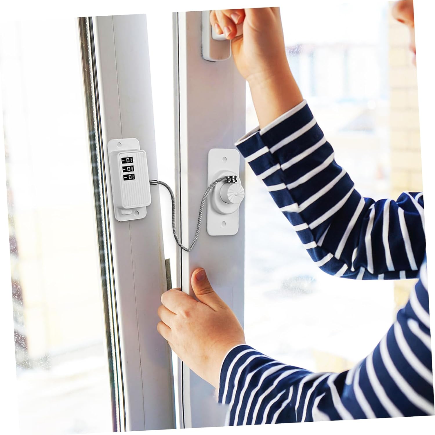 3pcs Coded Window Locks for Safety Damage Refrigerator Cabinet Locks Easy Install Adhesive Design Prevent Accidental Openings for Homes and Families