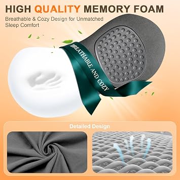 FunBy Lumbar Support Pillow,Triple Fusion Back Massager for Sciatica Gray
