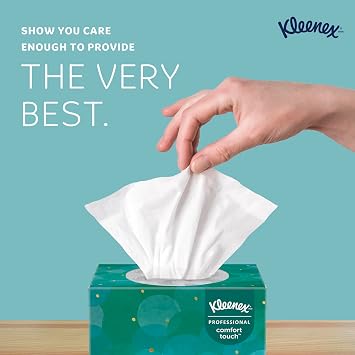 Kleenex Professional Facial Tissue, Upright Facial Tissue Cube Boxes for Business, 90 Sheets, 6 Boxes